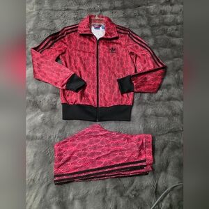 Adidas Originals Firebird 2piece Set Red Snake Print Size Women's X-Small
